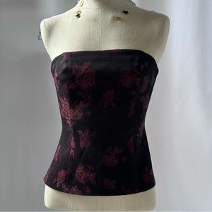 WHBM rose bustier peplum top